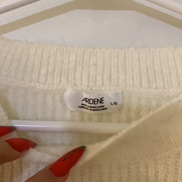 Cream short puff sleeve Sweater - Picture 2 of 3